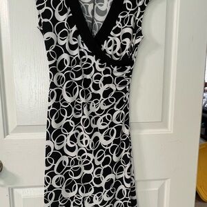 Elegant Black and White Patterned Dress